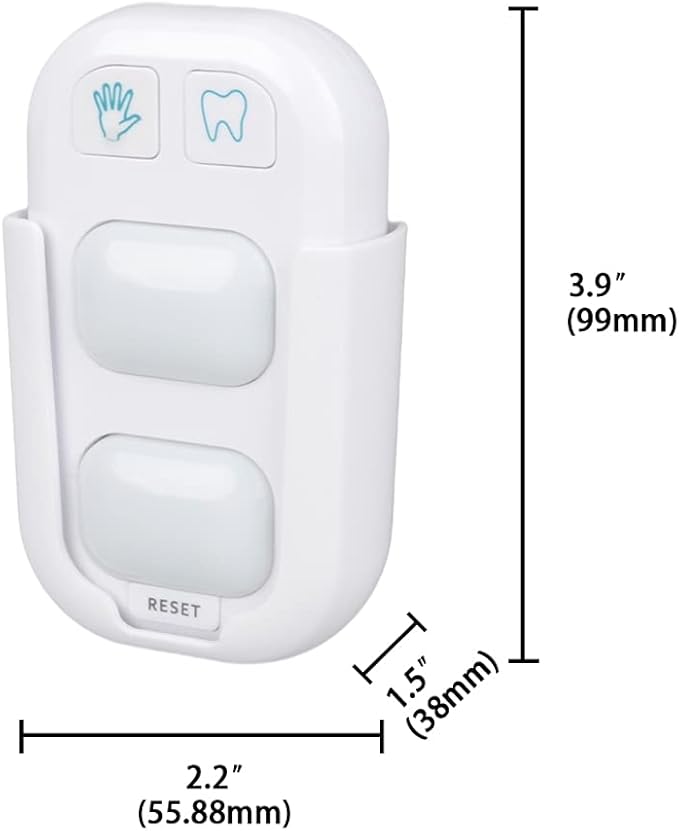 SOARING Toothbrushing Timer for Kids, Training 20 Second Hand Washing and 2 Minutes Teeth Brushing, Stick on Bathroom Timer for Children with Indicator Lights(2 Packs)