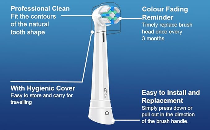 12 Pack Replacement Heads with Medium Soft Bristles Compatible with Oral b IO 2/3/4/5/6/7/8/9/10 Series Electric Toothbrush, IO Brush Heads Compatible with Oral b (Black/White)