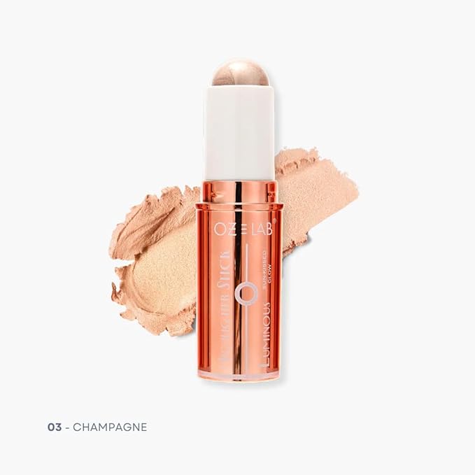 Rise and Shine Highlighter Stick Champagne Gold – Long-Lasting Creamy Glow, Buildable Shimmer, Easy Application, Vegan & Cruelty-Free, 8g/0.28fl.oz,pack of 1