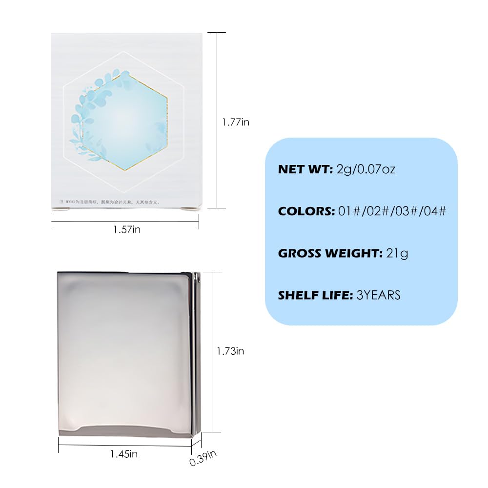 Pearl White Shimmer Single Eye Shadow Palette Makeup with Mirror,eutral Powder Monochrome Eyeshadow for Older Women,Waterproof Long Lasting Naturing-Looking sombras para ojos