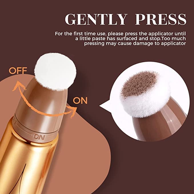 Blush Dreams Contour Beauty Wand, Liquid Face Concealer Contouring Stick with Cushion Applicator, Long Lasting Smooth Natural Matte Finish, Lightweight Blendable Super Silky Cream Contour Stick (Light Pink blush+Contour+Silver Highlighter)