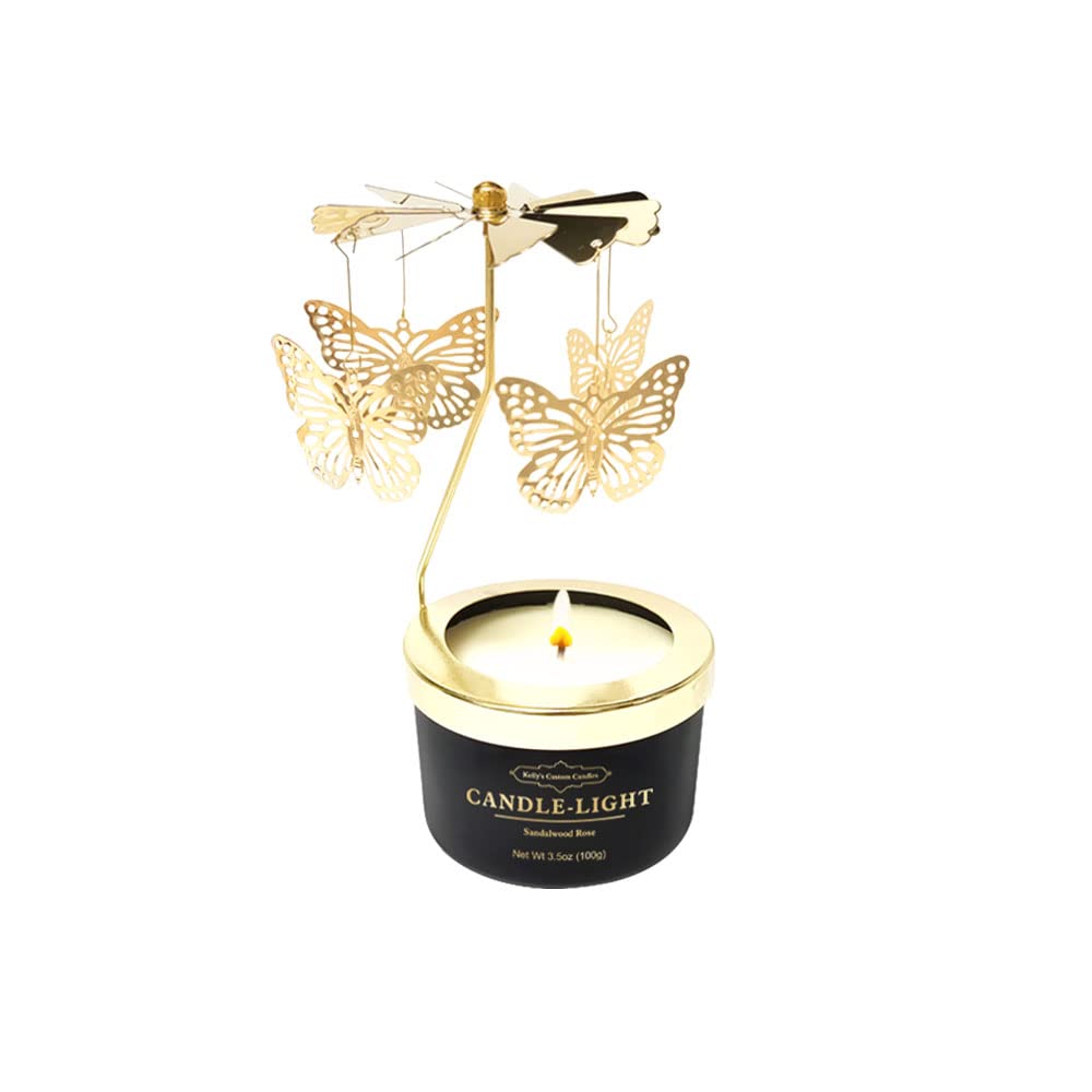 Kelly's Custom Candles, Butterfly Candle Birthday Gift for Mom,Girlfriend,Unique Easter Gifts for Sister, Wife and Mother in Law,Rotatable Aromatherapy Candles Gift for Women.