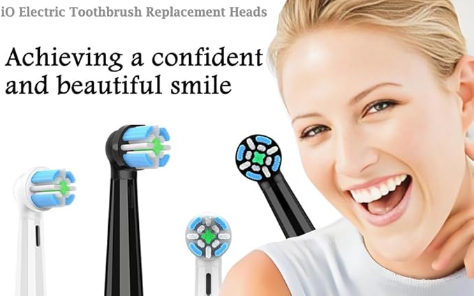 IO Replacement Brush Heads Compatible with Oral B iO Series 2-10 Electric Toothbrushes (White, 6 PCS)