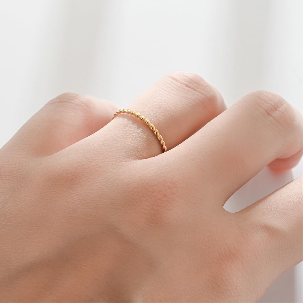 FAICAEIRI Pure copper tensor rings twisted,copper rings for men and women,Twist Ring Jewelry,Solid Copper Twisted ring Jewelry for women (7), yellow, FACATENRING-33