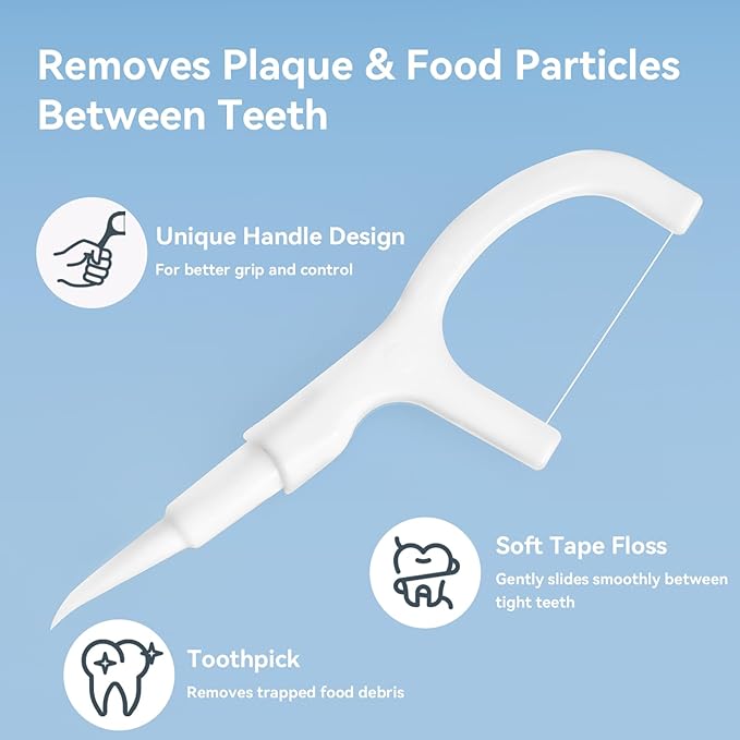 60 Count Disposable Mini Travel Toothbrushes Individually Wrapped, 5-in-1 Pre-Pasted Mini-Brush+Floss+Pick+Tongue Scraper, On The Go Portable Toothbrush with Freshening Bead, Coolmint
