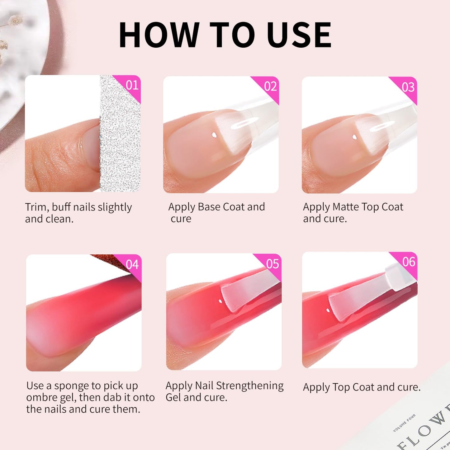 AOBOO Ombre Gel Nail Polish Nail Sponges for Ombres 9 Series Colorful Blush Effect Pat Painting Gradient Blooming Gel for Ombre Nails Multistyle French Manicure Nail Art DIY Home (A2, 1)