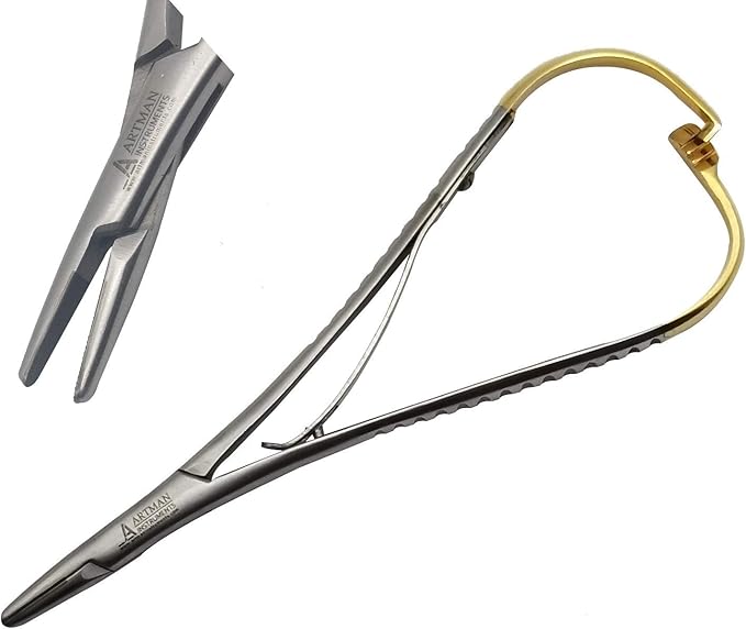 ARTMAN INSTRUMENTS Mathieu Ligature Elastic Placing Pliers 5.5" With Tungsten Carbide Inserts, separator placer, Orthodontic Lace back tightener