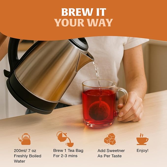 HANDPICK, Earl Grey Black Tea Bags (100 Count) Bergamot Oil | Caffeinated, Earl Grey Tea Bags | Flavoured With Citrus and Bergamot Brew Hot/Iced Tea with or without milk