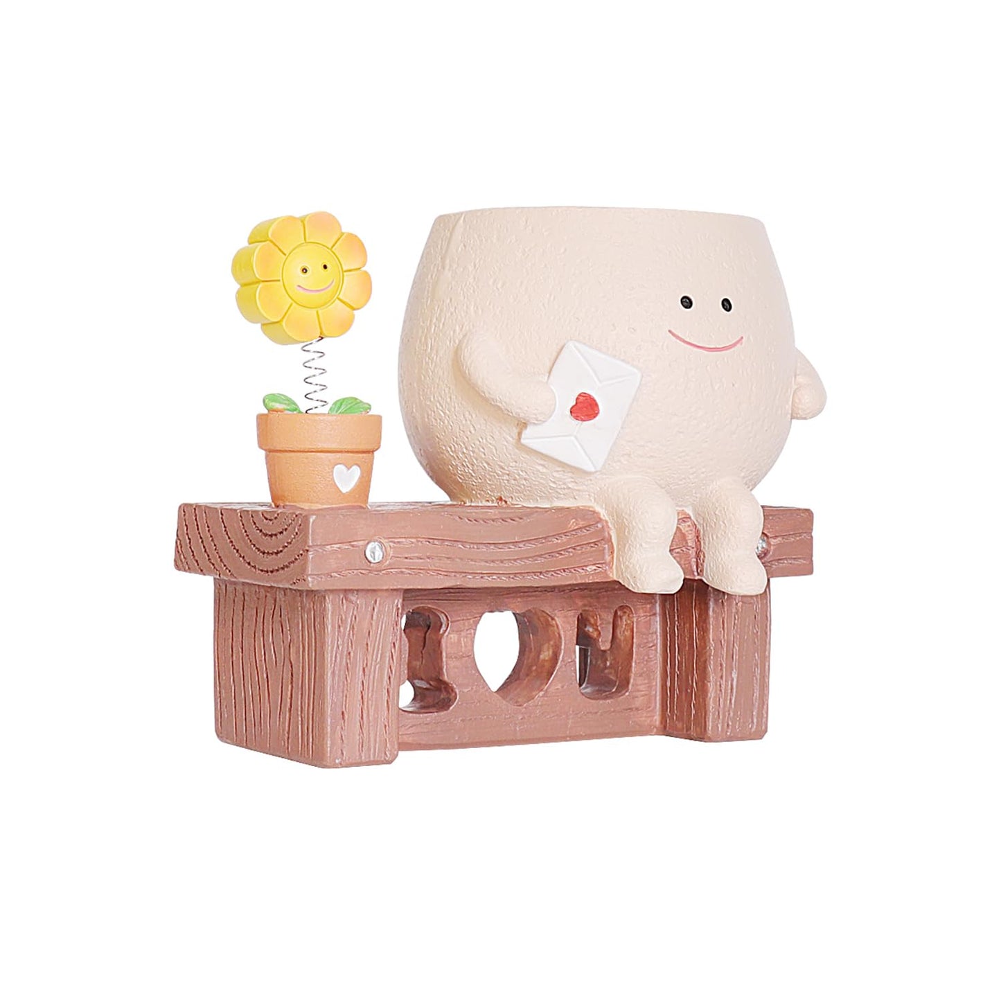 QIAOLY Sunflower Planter Pot with Drainage Hole Cute Plant Pots for Succulents Plants Live Unique Flower Pots for Indoor Outdoor Use