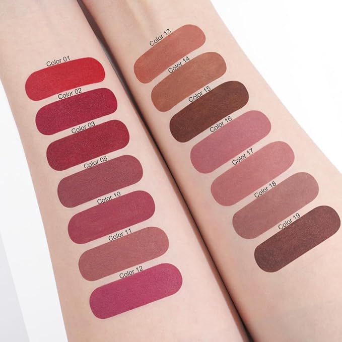 evpct Chestnut Maroon Gradient Matte Lipstick Crayon Lip Liner Pencil for Women, Dark Brown Cream Lip Combo Lipstick Long Lasting Waterproof for Flawless Contour Gradual Ombre Effect Lip Pencil Makeup