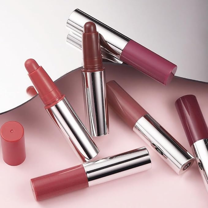 Rose pink Matte Lipstick Crayon - High Pigment Creamy Formula, Waterproof Long Lasting, Smooth Glide Application, Non-Sticklipstick, Ultra Thin Lightweight, Velvet Matte Lip Feel for Women 05#