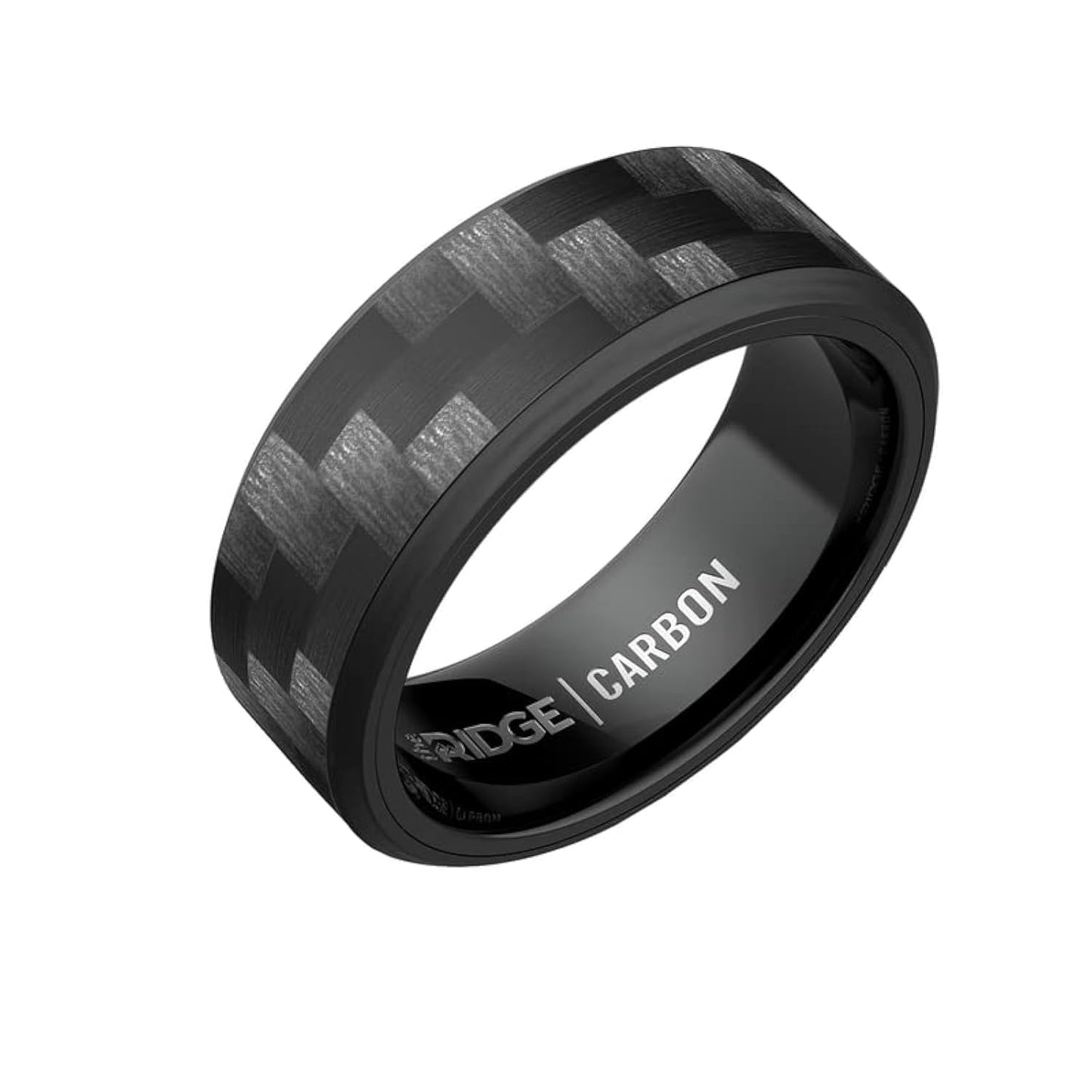 The Ridge Carbon Fiber 3K Beveled Ring Comfort Fit Wedding Band - 11