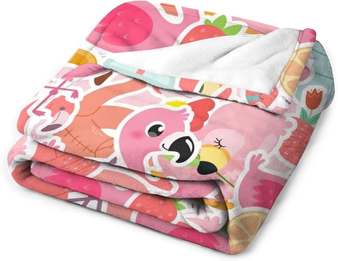 Flamingo Blanket Gifts - 60 x 80 Inches Funny Flamingo Throw for Adults - Pink Soft Fuzzy Plush Blankets for Bed