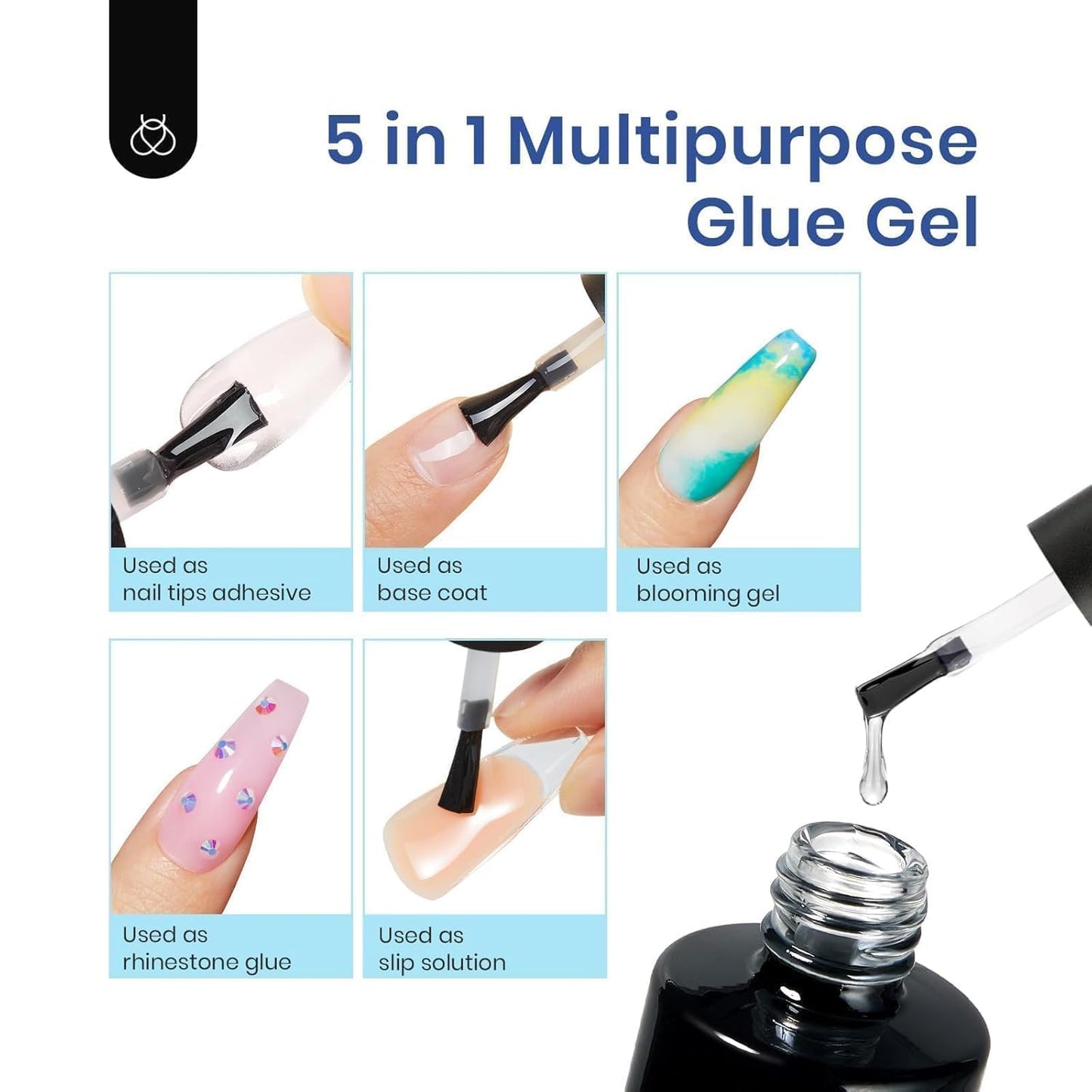 Beetles Gel Nail Kit Easy Nail Extension Set 504Pcs Pre Filed Half Matte Short Square Soft Etch X Nail Tips with 5 in 1 Nail Glue Gel Uv Led Lamp Nail for Women