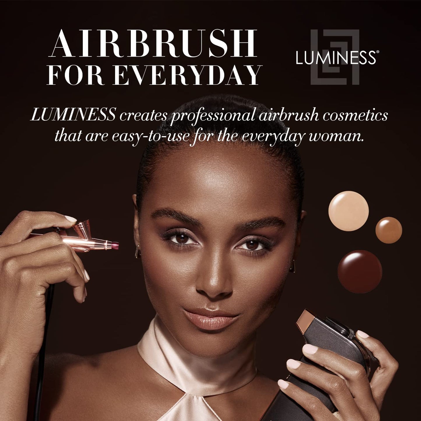 Luminess Air Silk 4-In-1 Airbrush Foundation- Foundation, Shade 090 (.5 Fl Oz) - Sheer to Medium Coverage - Anti-Aging Formula Hydrates and Moisturizes - Professional Makeup Kit for Cordless Air Brush
