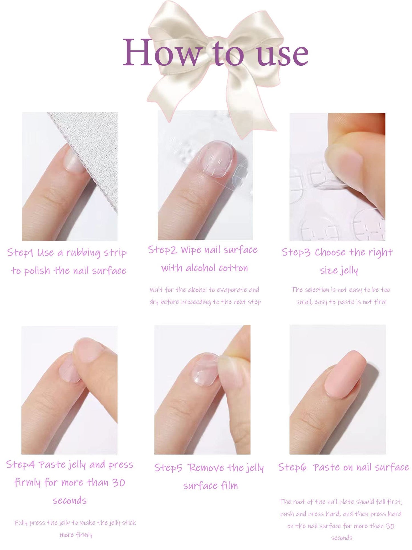 SWEKKE Medium Coffin Purple French Gradient Full Cover False Nails with Glitter Designs - Reusable Artificial Acrylic Glossy Glue on Nails for Women's Manicure