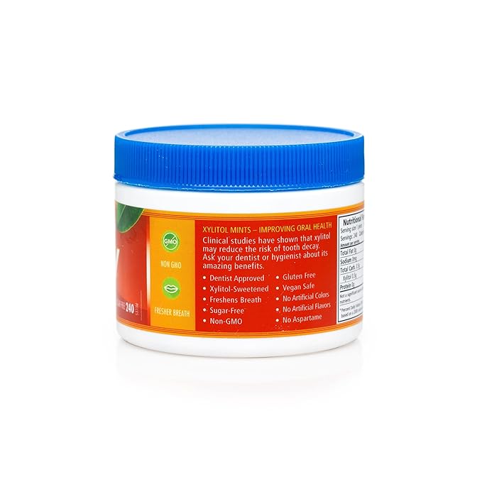 Spry Xylitol Cinnamon Mints Sugar Free Candy - Promote Oral Health, Increase Saliva Production, Stop Bad Breath, Non-GMO, Gluten-Free, 240 Count (Pack of 1)