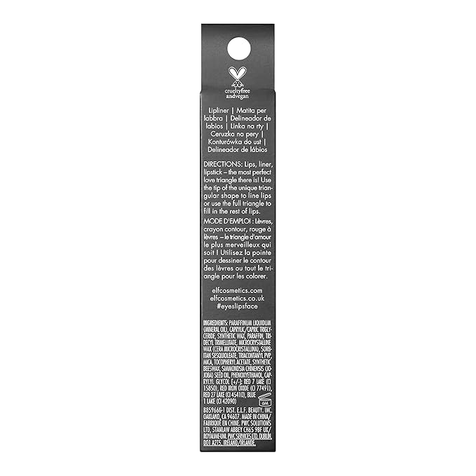 e.l.f. Love Triangle Lip Filler Liner, 2-in-1 Lipliner Pencil For Sculpting & Filling, Long-Lasting Intense Color, Vegan & Cruelty-Free, Hot Pink