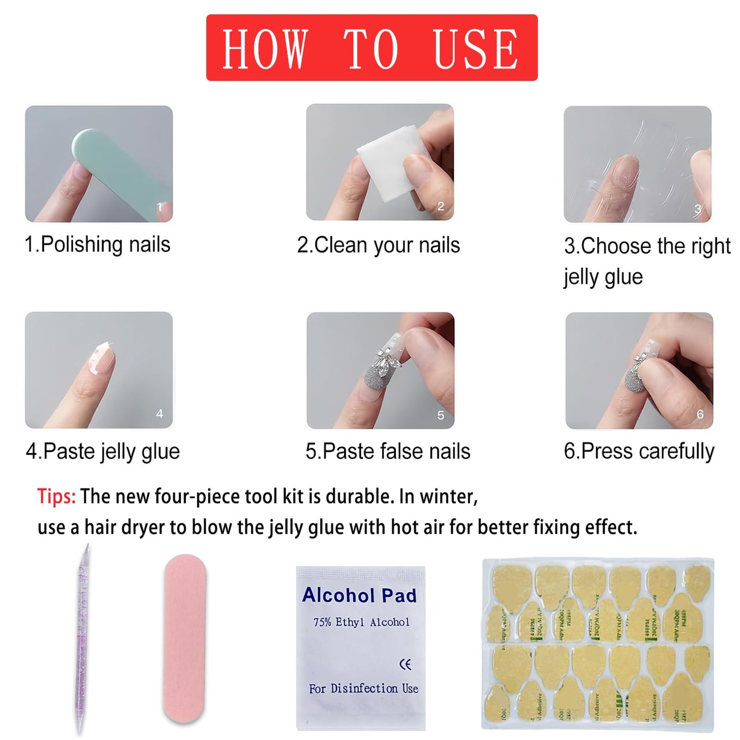 24Pcs Halloween French Press on Toenails Short Square Fake Toe Nails Spider Web Blood Drop with Red Diamond Glossy Horror Spider Acrylic Stick on Toenails for Women Girls Decoration