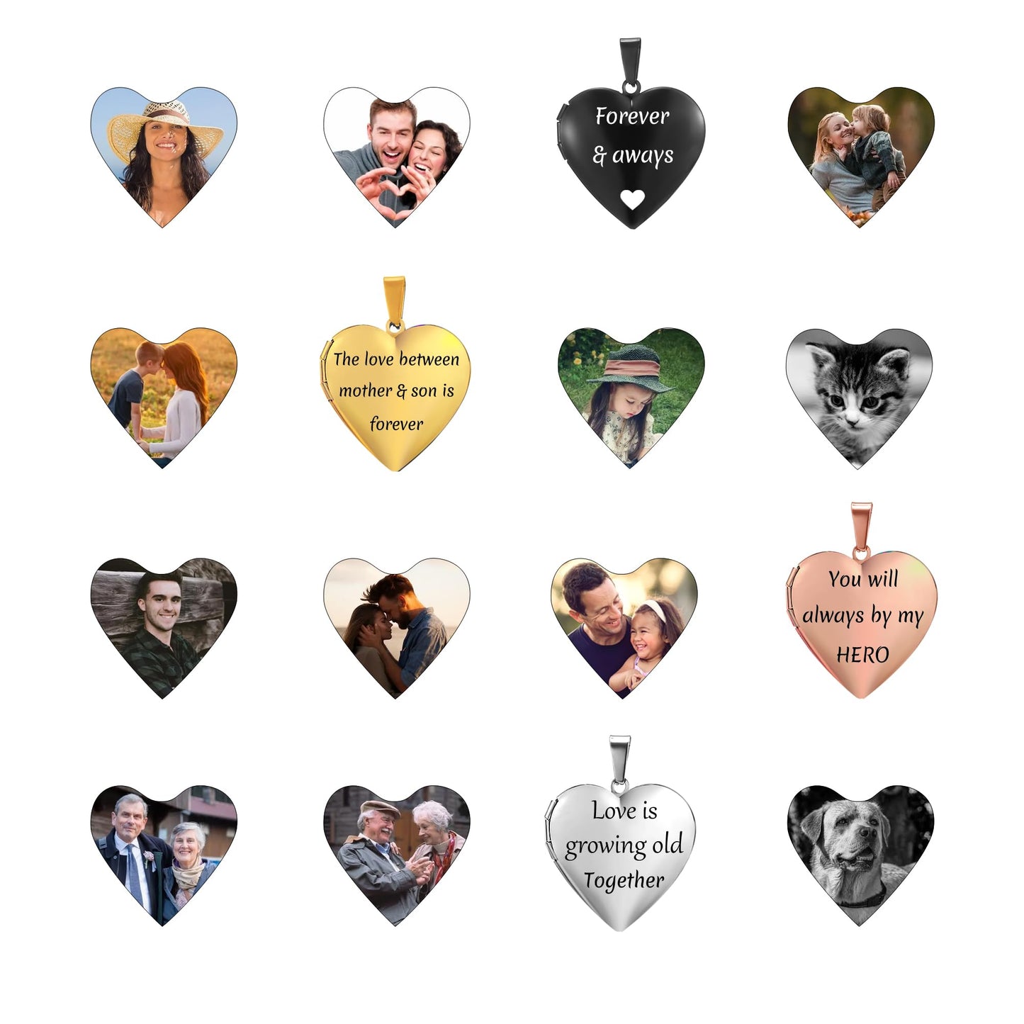 PHOCKSIN I Love you Grandma Custom Necklaces For Women Picture Necklace Personalized Photo Heart Locket Necklace Customized Memorial Necklace Mothers Day Gifts