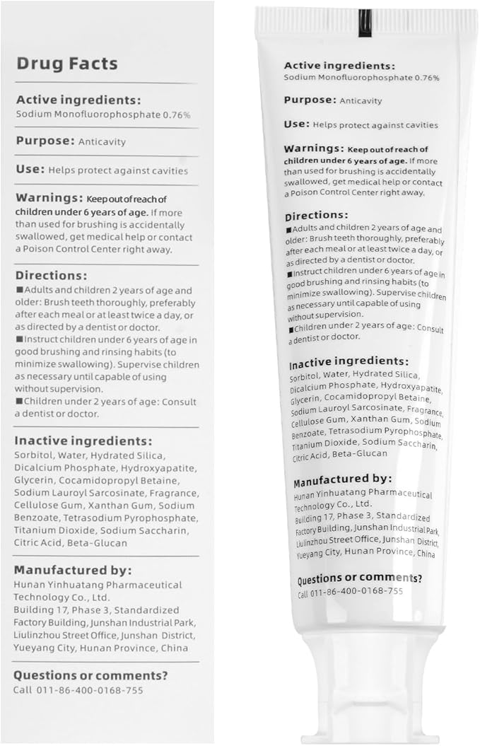 Hydroxyapatite Toothpaste for Sensitive Teeth, Fluoride Toothpaste for Cavity Reversal, Enamel Remineralization, Gum Repair, Teeth Whitening, Home & Travel Size, Mint Flavor, 3 x 3.52oz