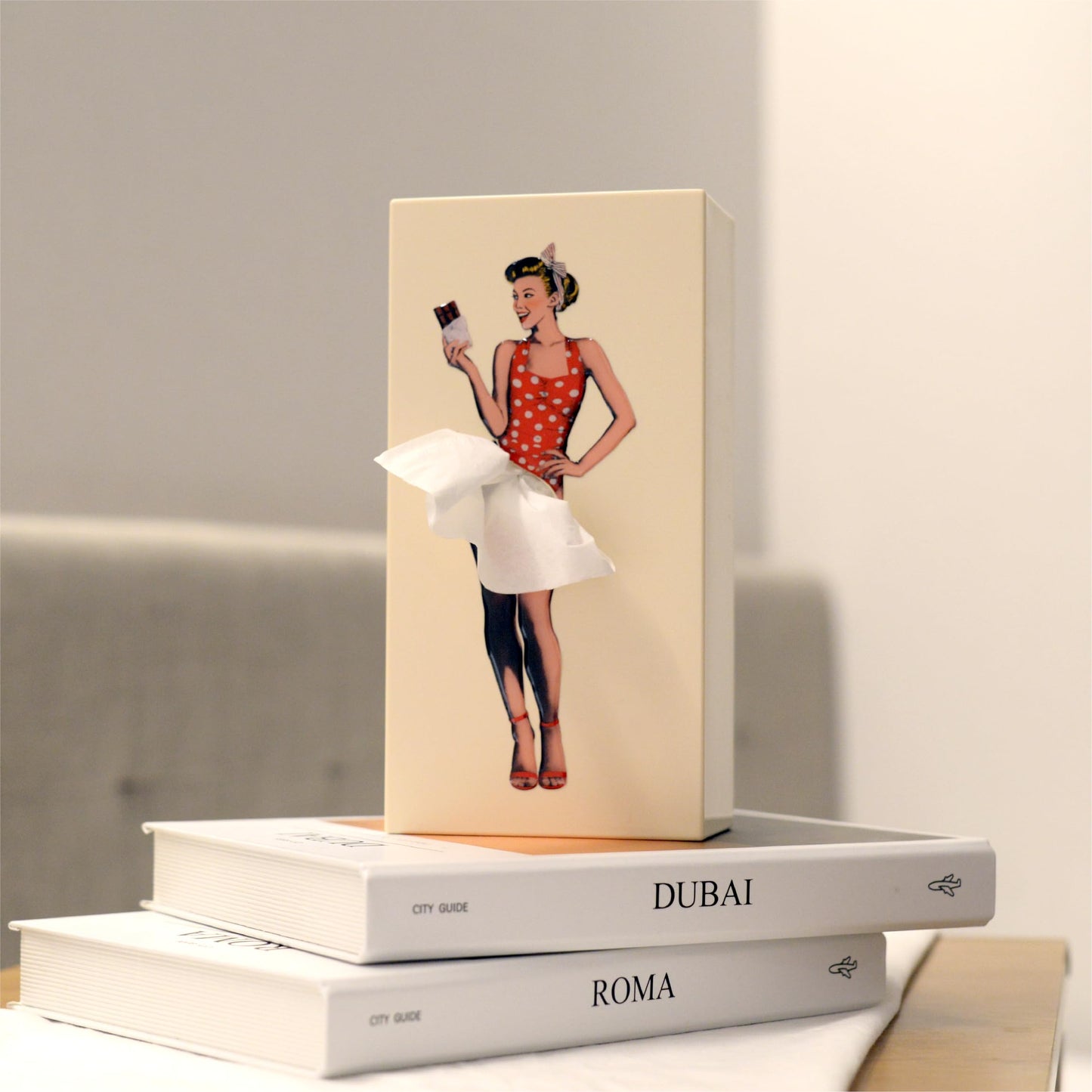 Flying Skirt® Tissue Box - The Original Award-Winning Lady Skirt Design, Resin Pop Art, Weighted Metal Base, Made in Korea, Premium Gifts & Novelty Home Decor by Spextrum (Sweet)