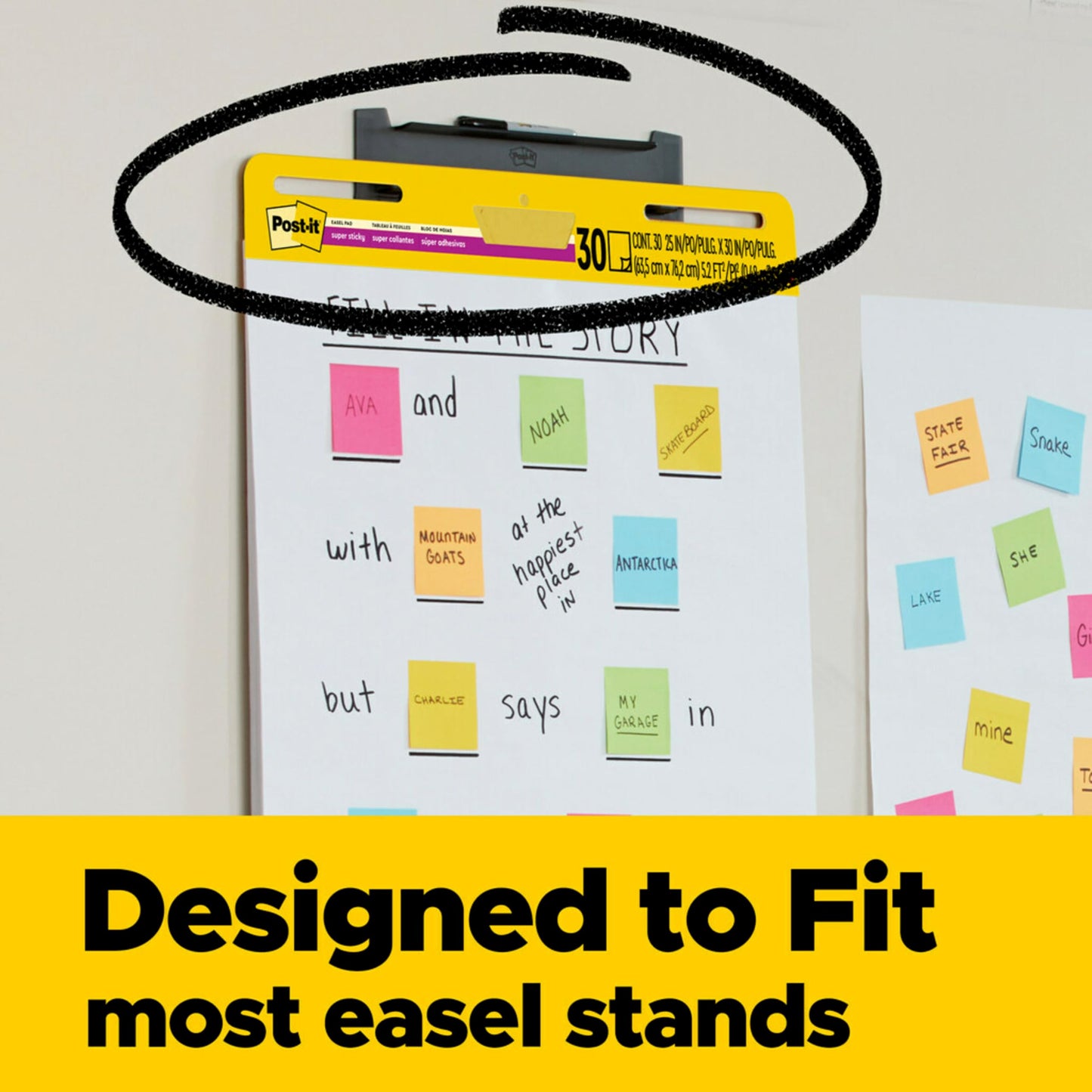 Post-it Super Sticky Easel Pad, 25 in x 30 in, White, 30 Sheets/Pad, 4 Pads/Pack, Great for Virtual Teachers and Students (559 VAD 4PK)