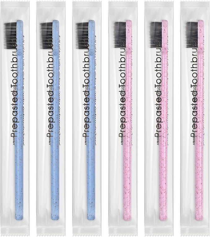 500Pcs Prepasted Disposable Toothbrushes Bulk Individually Wrapped Pre Pasted Soft Bristle Tooth Brush Set Travel Colorful Toothbrushes for Homeless Gift Hotel Camping Travel