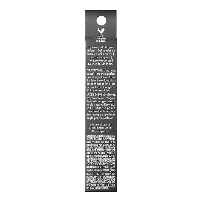 e.l.f. Love Triangle Lip Filler Liner, 2-in-1 Lipliner Pencil For Sculpting & Filling, Long-Lasting Intense Color, Vegan & Cruelty-Free, Light Brown
