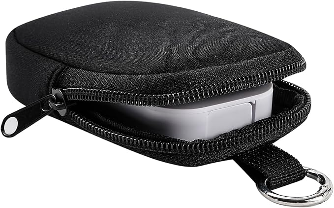 2Pcs Small Makeup Bag, Mini Portable Travel Cosmetic Bag, Soft Neoprene Makeup Pouch with Zipper, Fashion Accessory with Snap Hook, Cute Coin Purse Lipstick Cosmetic Travel Organizer(Black+ Pink)