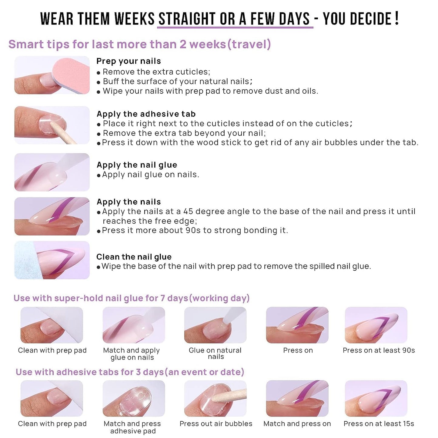 BTArtbox Press On Nails Short - Square Press On Nail, Pink Chrome Nail Tips Glue On Nails with Nail Glue, Reusable Stick On Nails in 16 Sizes - 32 Soft Gel Fake Nails Kit, Lotus Glazed
