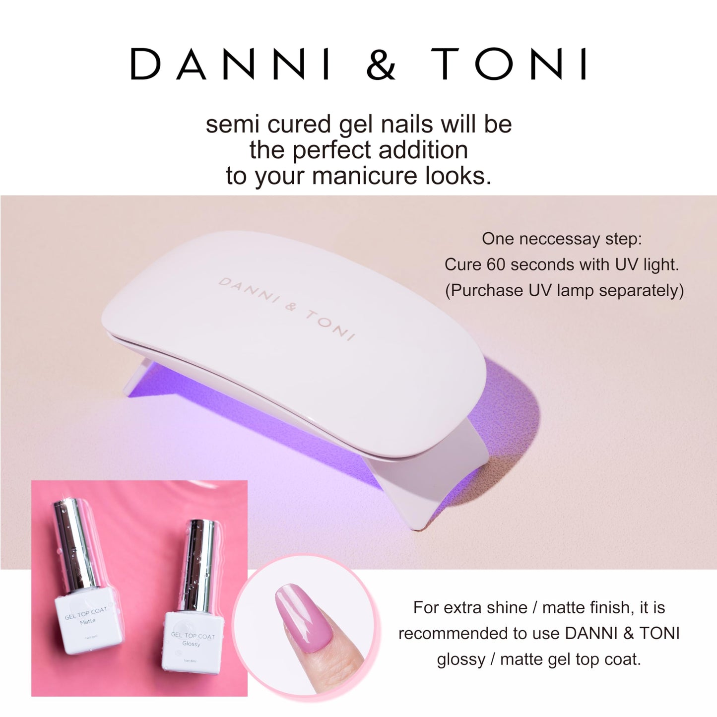 DANNI & TONI Semi Cured Gel Nail Strips Cherry White French Tips Gel Nail Wraps 28 Stickers | Chérie Tips