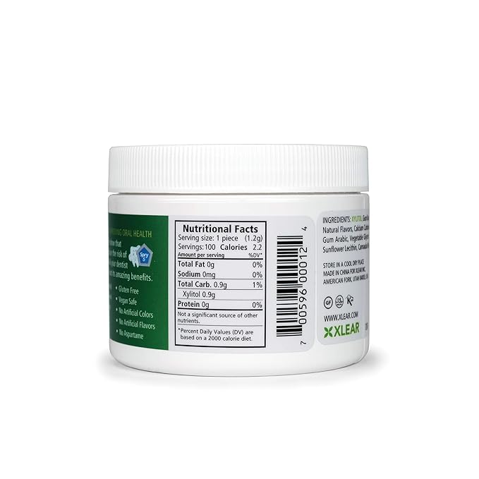 Spry Fresh Natural Xylitol Chewing Gum Dental Defense System - Aspartame-Free, Sugar-Free, Non-GMO, Gluten-Free (Spearmint, 100 Count - Pack of 1)