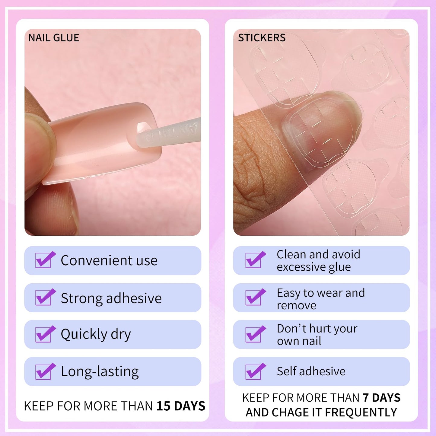 Lifextol 240pc French Tip Press on Nails Medium Fake Nails with Glue & Sticky Tab, Stiletto False Acrylic Nails Press on Nails Almond Nail Tips Stick on Artificial Glue on Nails Press ons Fingernails