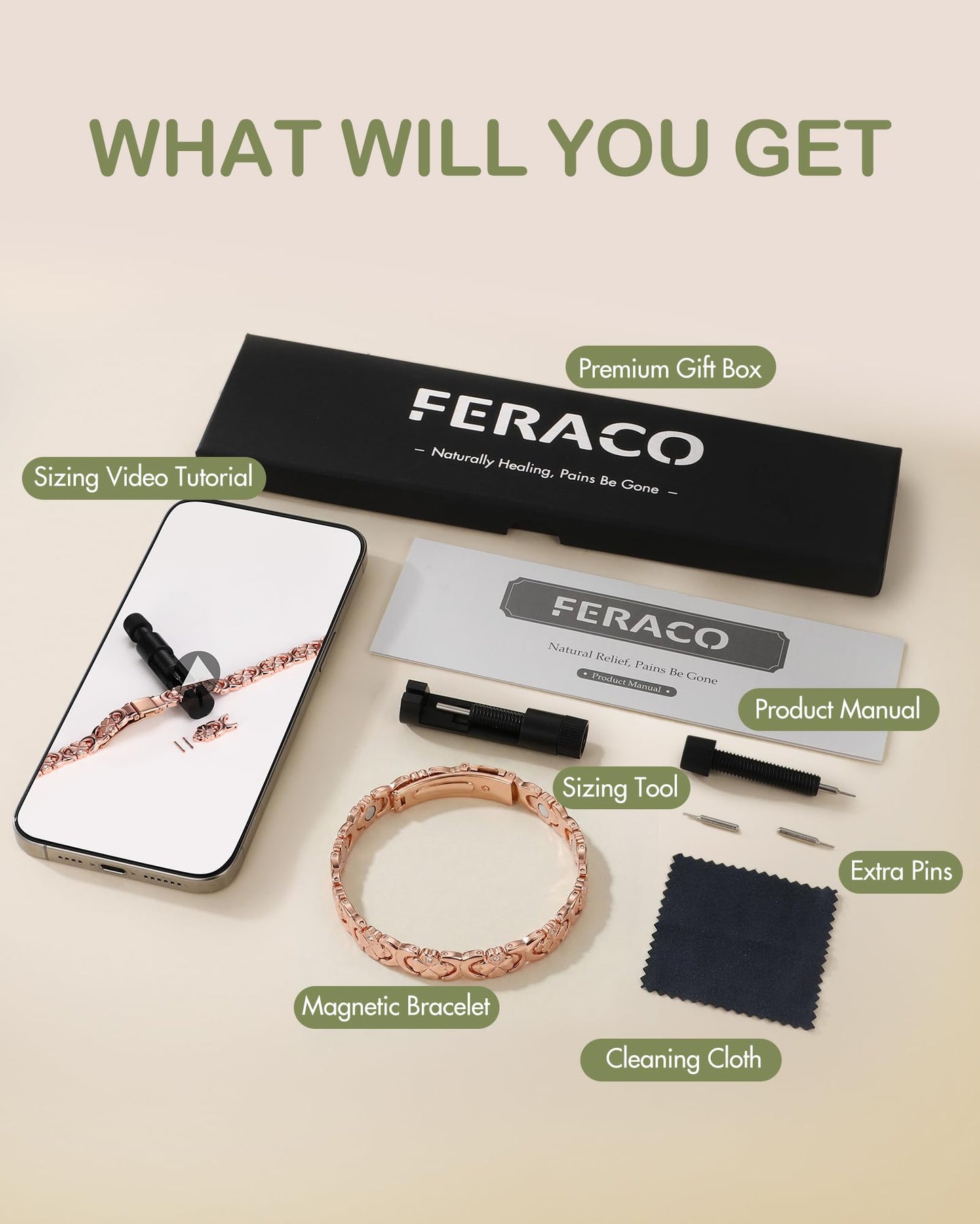 Feraco Pure Copper Bracelets for Women, Ultra Strength Magnetic Bracelet for Women with 3800 Gauss Magnet & Sparkling Cubic Zirconia, Flower Jewelry Gift, Infinite Symbol (Rose Gold)