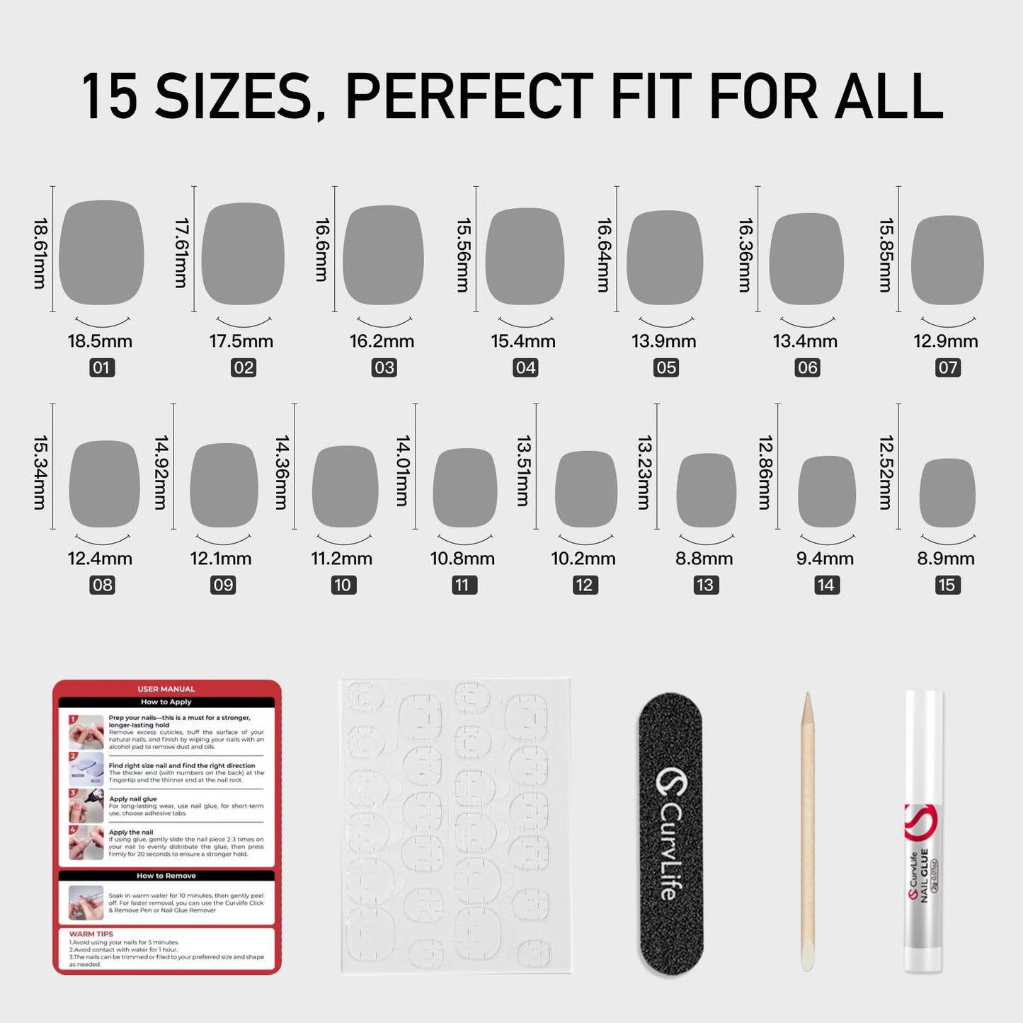 Curvlife Soft Gel Square Press On Nails Short – Purple Strip Cat Eye Reusable False Natural Fit Fake Nails Tips Stick Ons, Salon Quality UV Finish