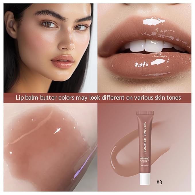 URQT 4PCS Summer Special Lip Butter Balm, Hydrating, Nourishing & Softening Lip Care with Natural Oils & Fruit Extracts, Long-Lasting Moisture, Non-Sticky Shine, Soften Dry Lips Lip Care (4PCS, 4)