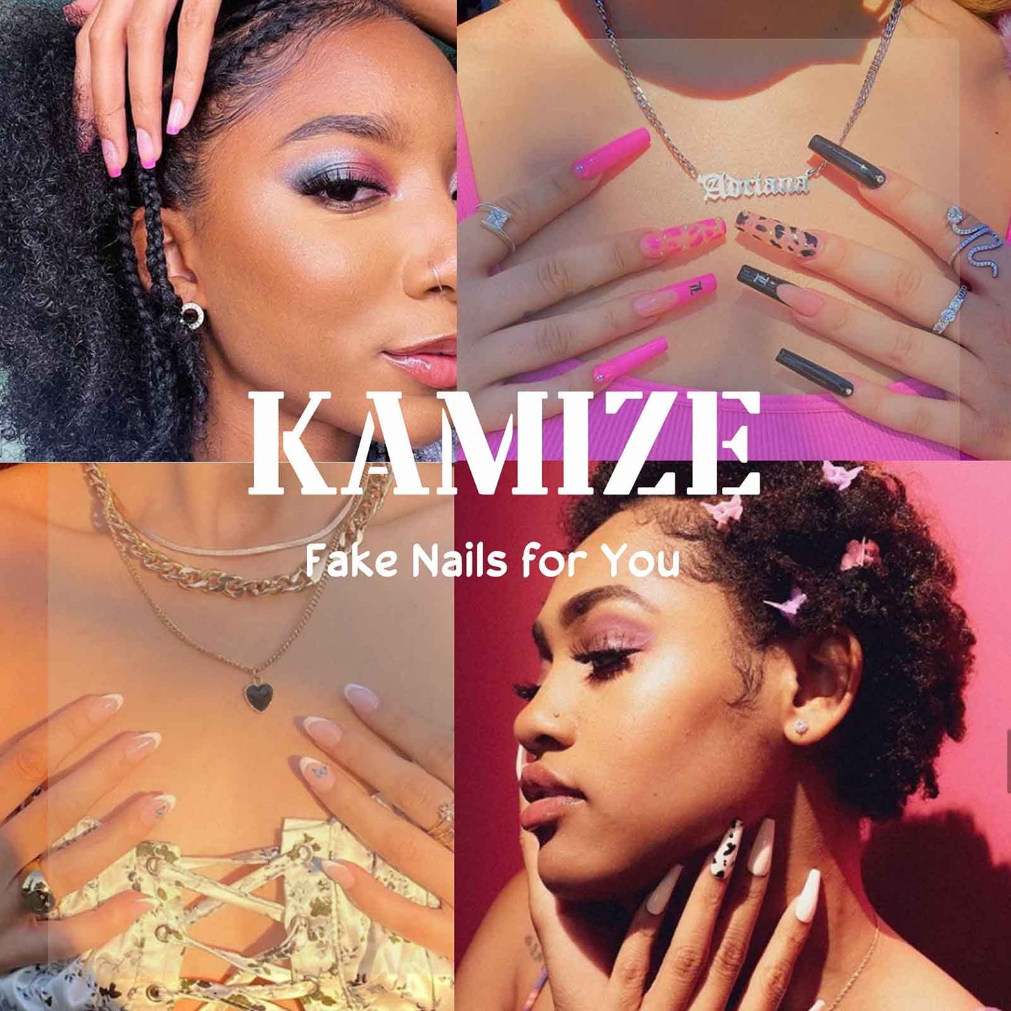 Kamize Extra Long Fake Coffin Nails Orange Press on Nails Matte Acrylic Nails Full Cover False Nails for Women and Girls24PCS