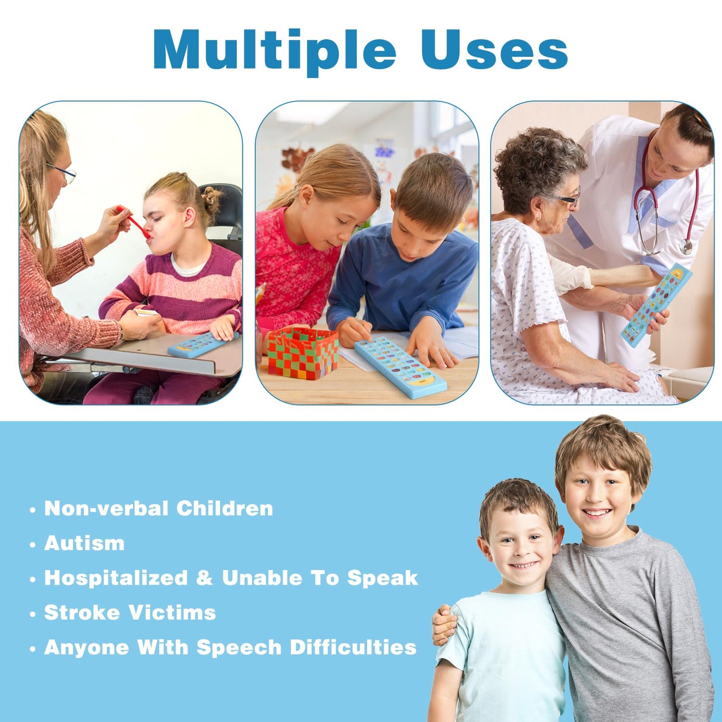 Joyreal AAC Device for Autism, Non Verbal Communication Tools for Speech Therapy & Stroke Rehab. Autism Talking Aids with 6 Programmable Buttons & Adjustable Volume, Autism Toys for Kids and Adults