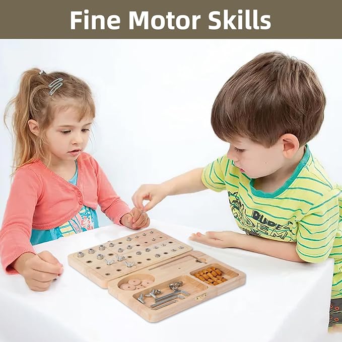 Wooden Pegboard for Finger Dexterity, Upgraded 36-Hole Wooden Hand Therapy Peg Board with Multifunctional Test Kit, Occupational Therapy Toys to Improve Fine Motor Skills and Hand-Eye Coordination