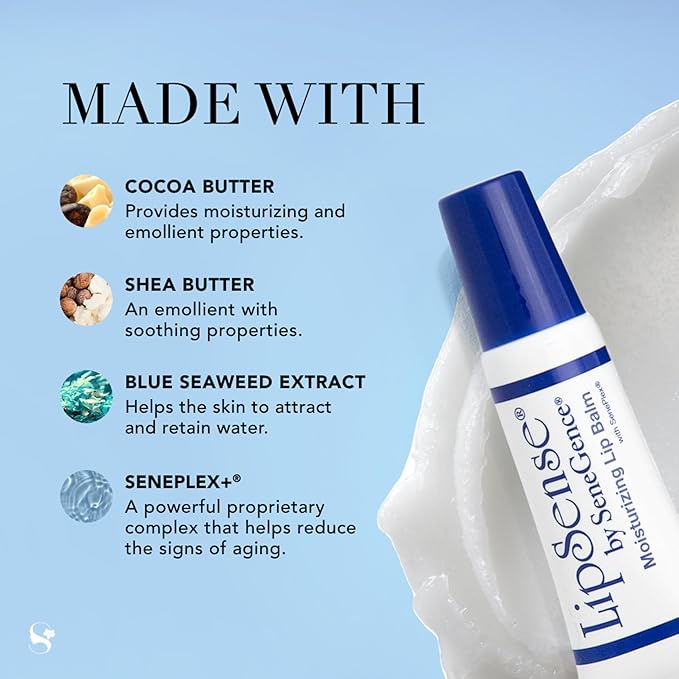SeneGence LipSense Moisturizing Lip Balm, Clear, 0.25 Oz, Fragrance-Free Formula, Nourishing Coconut Oil, Shea and Cocoa Butter, Matte Finish for Dry Lips