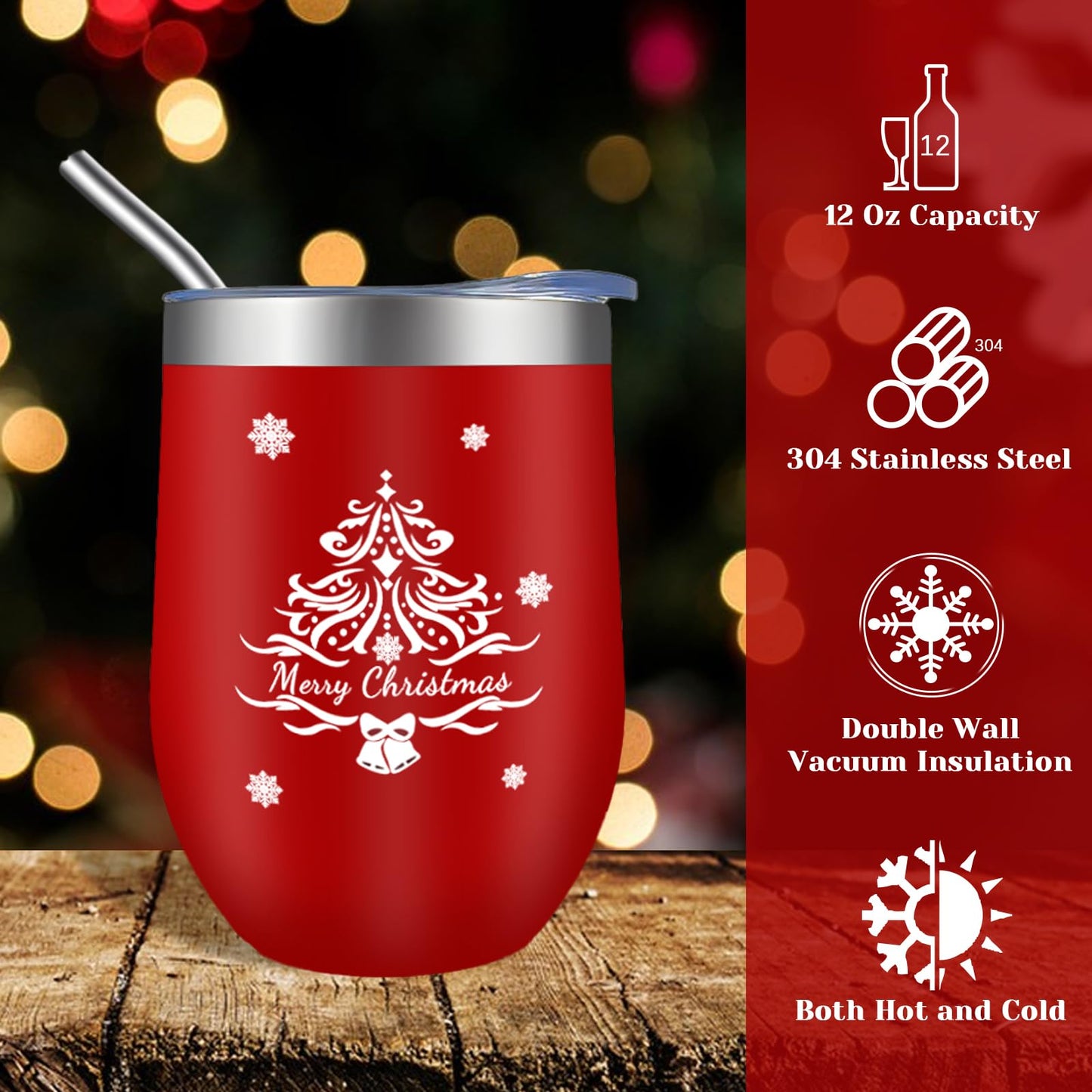 MYKILOS Christmas Gifts for Women, 2025 Christmas Gift Ideas, Gift Basket for Women, Mom, Sister, Wife, Teacher, Coworker, Xmas Gift with Stocking, 12 Oz Tumbler, Candle