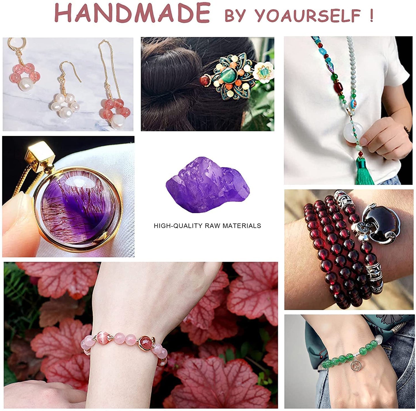 90PCS 4MM Red Rhodonite Jade Natural Gemstone Round Stone Beads for Jewelry Making DIY Energy Stone Healing Power Bracelet 15"