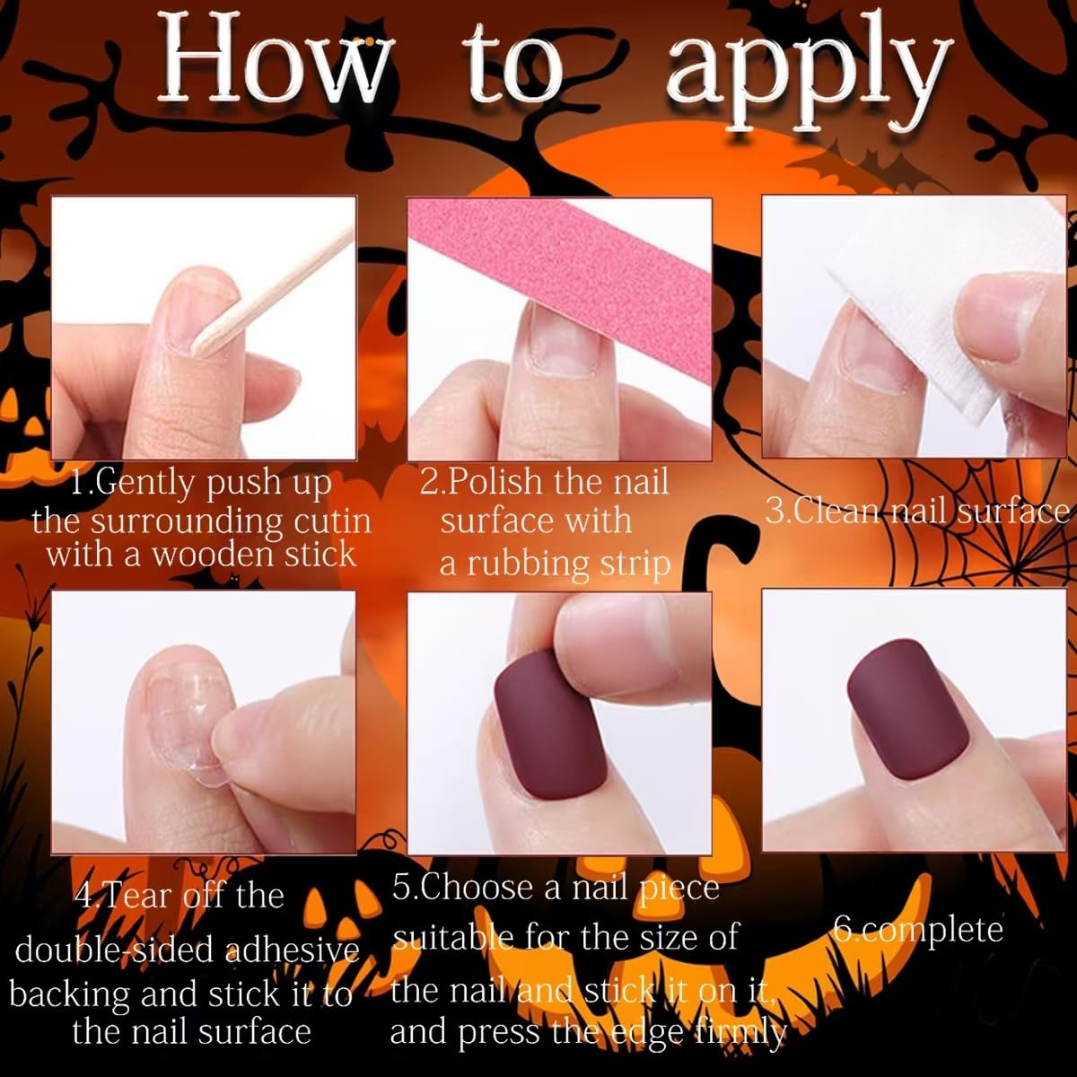 24Pcs Halloween Press on Nails Medium Square Fake Nails Spider and Spider Web Heart Design Stick on Nails Bling Diamond False Nails Full Cover Handmade Acrylic Glue on Nail for Women Manicure