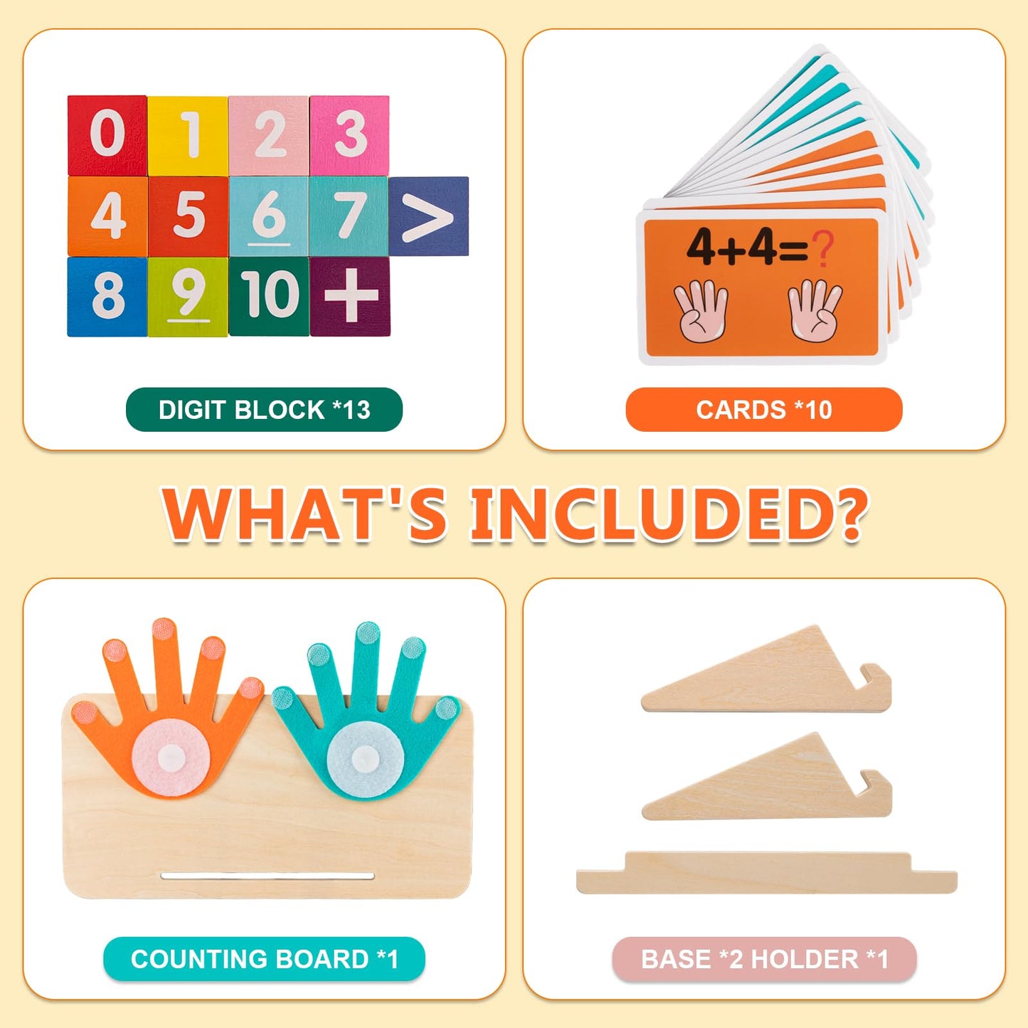 GUEETIC® Preschool Learning Toys for Toddlers 3-4, Educational Math manipulatives Number Counting Blocks for Kids, Montessori Toys for 3-5 Year Old Boys Girls Birthday Gifts