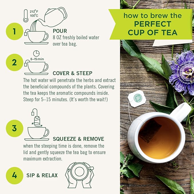 Traditional Medicinals Tea, Organic Chamomile & Lavendar, Stress Relief, 96 Tea Bags (6 Pack)