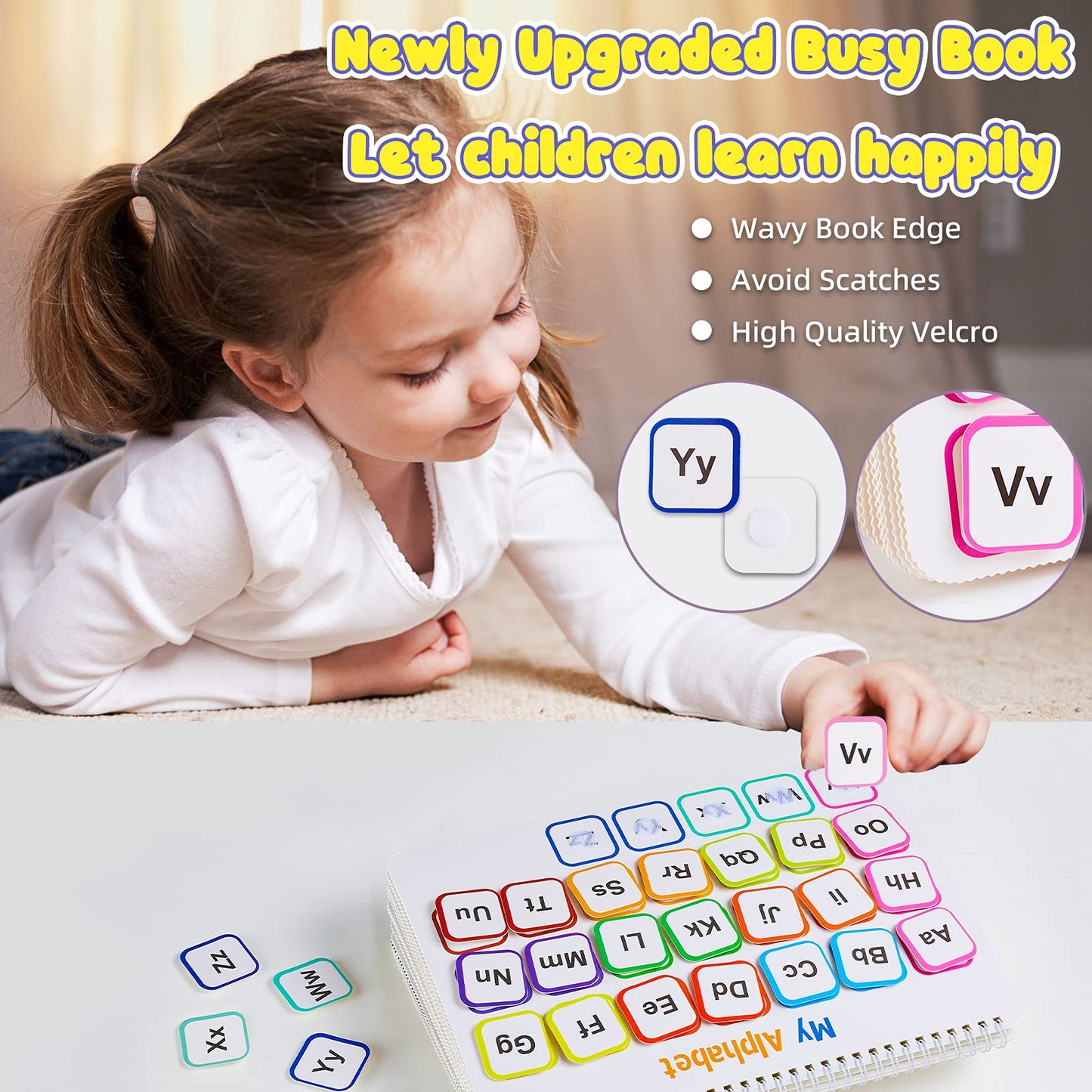 Huijing Montessori Preschool Learning Activities Busy Book - Workbook Activity Binder / Toys for Toddlers, Autism Learning Materials and Tracing Coloring Book