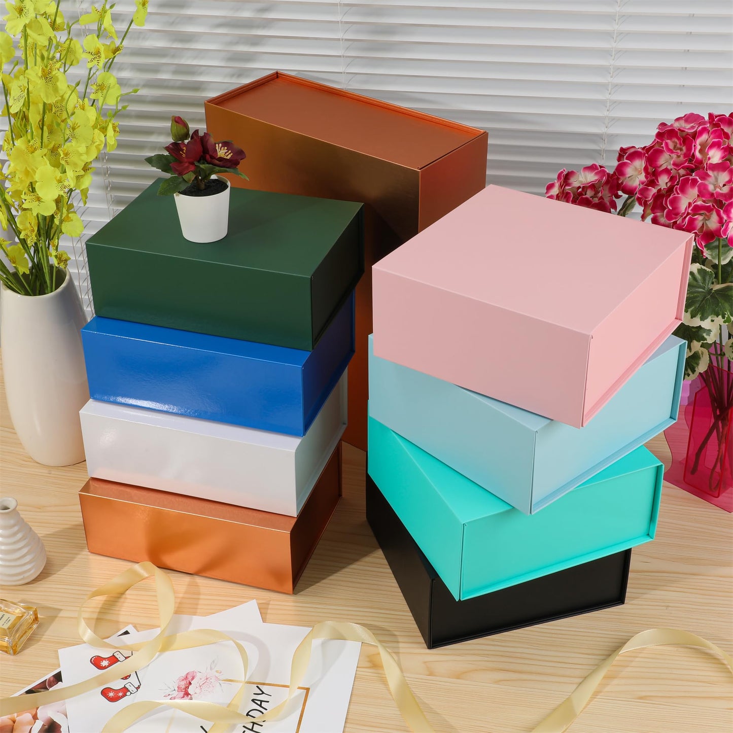 MUMUPACK 15 Pack Magnetic Gift Box With Lid 9.5x6x3,Black Gift Boxes Bulk,Luxury Bridesmaid Proposal Box,Small Magnetic Closure Box Boxes For Presents,Wedding,Business