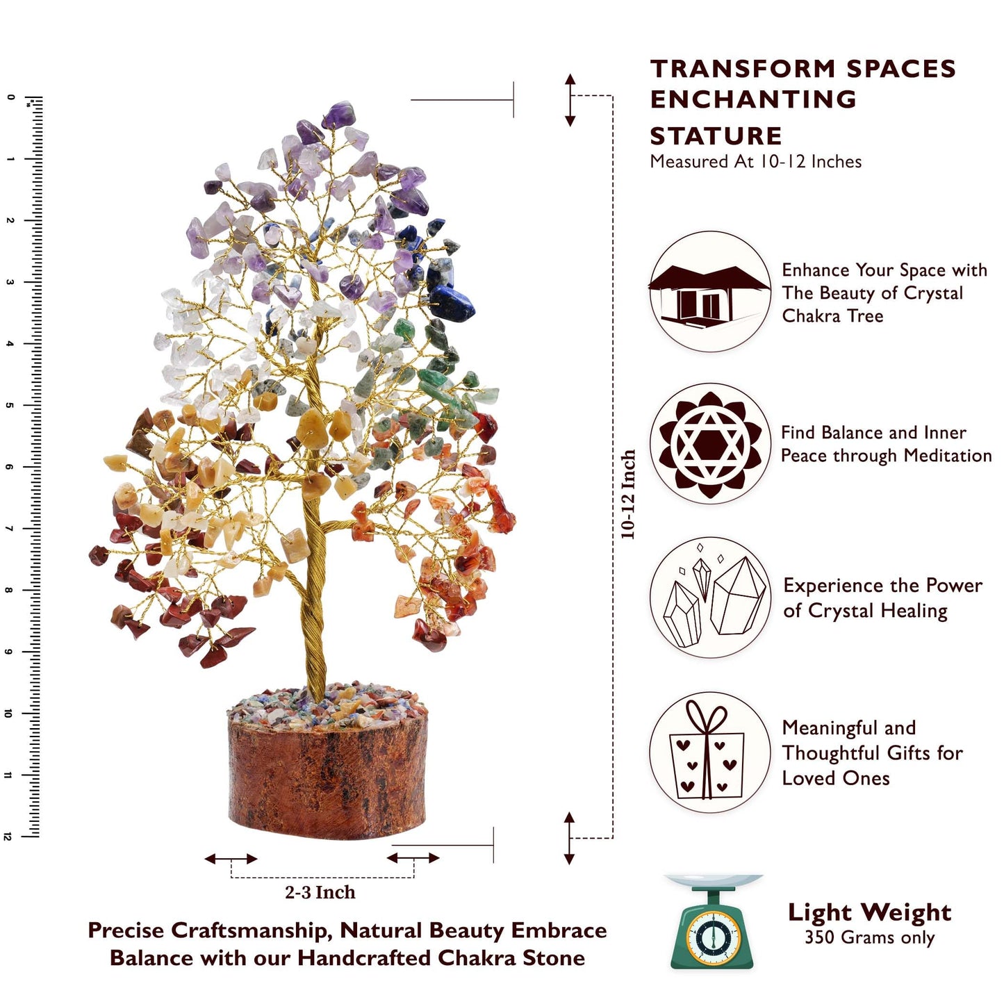 FASHIONZAADI 7 Chakra Tree of Life, Crystals and Healing Stones, Birthday Gifts for Women - Crystal Tree for Positive Energy, Home Office Decor, Spiritual Gifts for Women