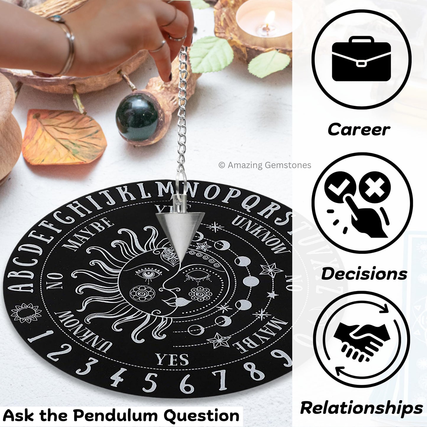 Amazing Gemstone Healing Metal Pendulums for Divination, Silver Small Cone Steel Copper Pendulum High Energy Pendulo de Bronce Pendulos de Mesa MP67